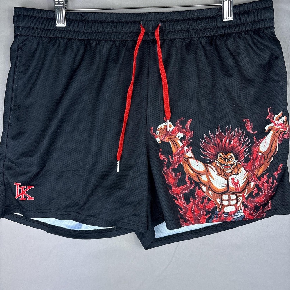 Invicta Kuru Anime x Gym Mesh Shorts Mens XL Baki Hanma Grappler